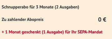 GRATIS! 3 Ausgaben Vegan komplett ohne Prämie