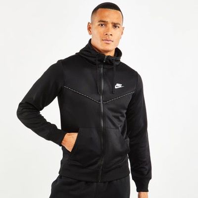 Nike Herren Hoodie Repeat Poly Full Zip in Schwarz für 29,99€ (statt 48€)