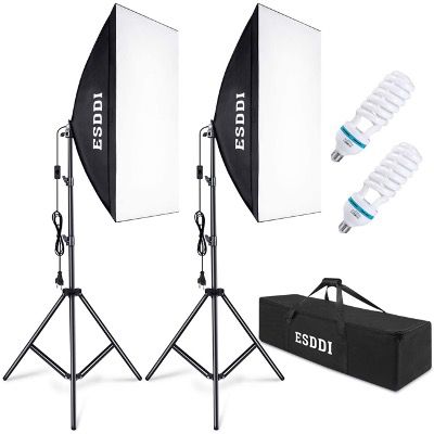 ESDDI Softbox Beleuchtungs Set mit 2x 50x70 cm Studioleuchten mit 85W für 44,79€ (statt 80€)