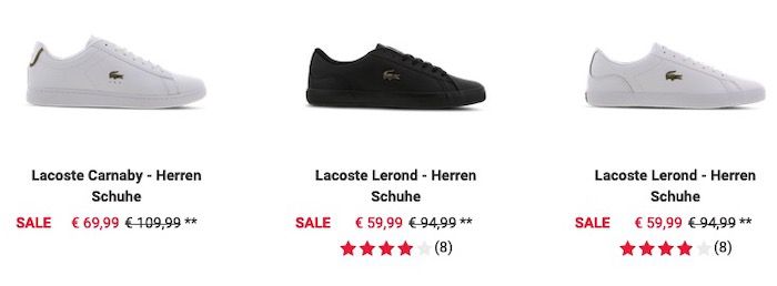 Foot Locker Lacoste Sale   z.B. Lacoste Powercourt Herren Schuh für 59,99€ (statt 100€)