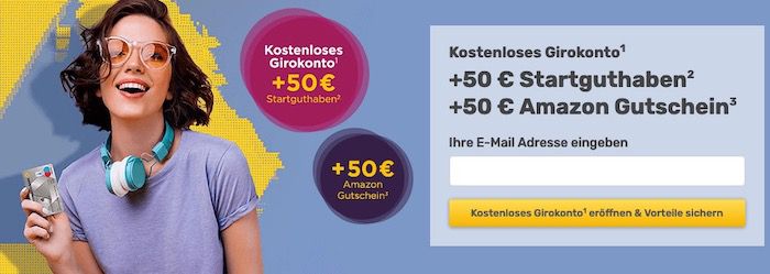 Kostenloses Commerzbank Girokonto + 50€ Startguthaben + 50€ Amazon + bis 100€ bei Freundschaftswerbung