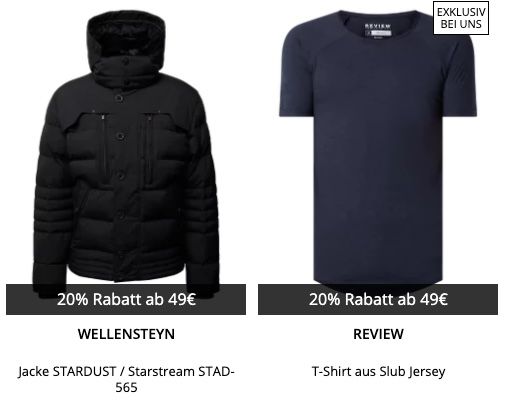 Endet heute: Peek & Cloppenburg* 20% Extra Rabatt auf fast Alles ab 49€   z.B. JOOP, Hilfiger, BOSS, Gant