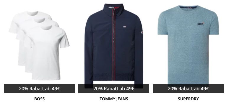 Endet heute: Peek & Cloppenburg* 20% Extra Rabatt auf fast Alles ab 49€   z.B. JOOP, Hilfiger, BOSS, Gant