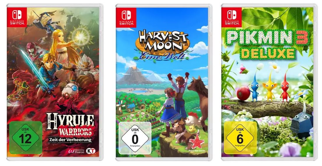 Saturn: Nintendo Switch 3 für 2 Spiele Aktion + 10€ Gutschein