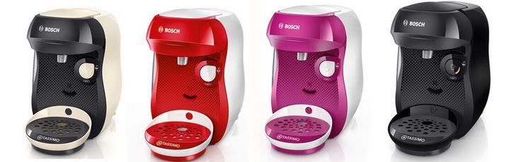 Bosch TASSIMO Happy Kapsel Maschine + Kaffe + Espresso Gläser für 28,99€ (statt 43€) + 20€ Guthaben