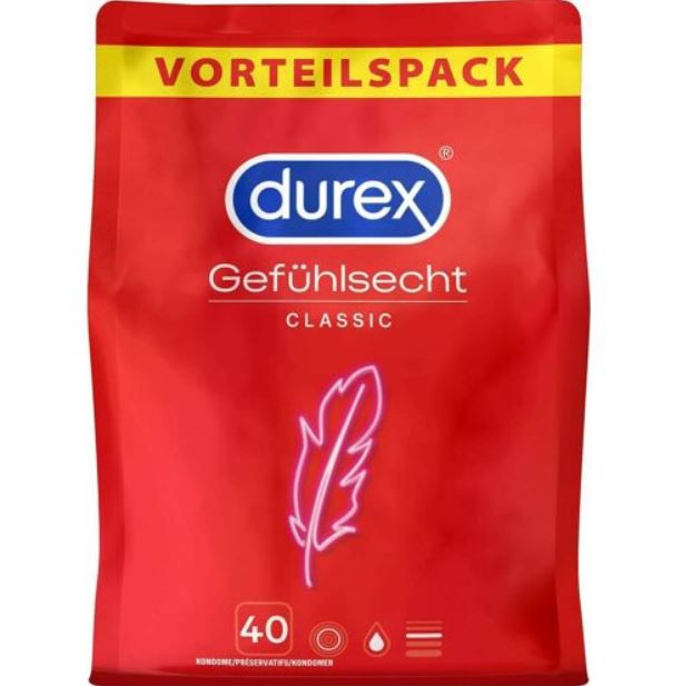 Durex Gefühlsecht 40er Pack Kondome Größe L für 21,99€ (statt 26€) -prime