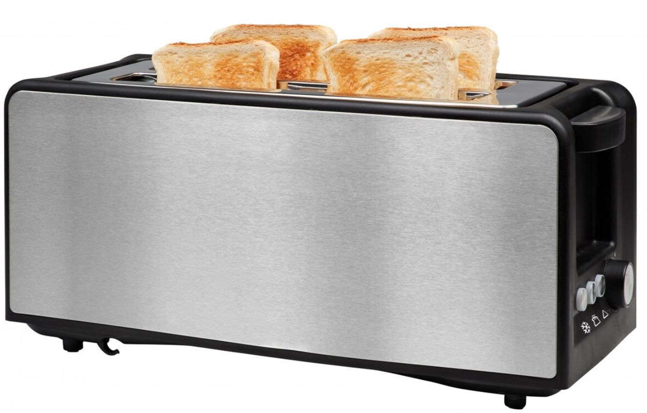 NoName  4 Scheiben Edelstahl Langschlitz Toaster mit LED für 19,99€