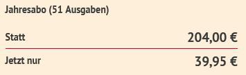 Gala Jahresabo mit 51 Ausgaben für 39,95€   ohne Prämie