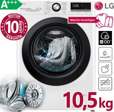 LG F4WV310SB Waschmaschine (A+++, 10.5 kg, 1400 U/min) für 449,99€ (statt 500€)