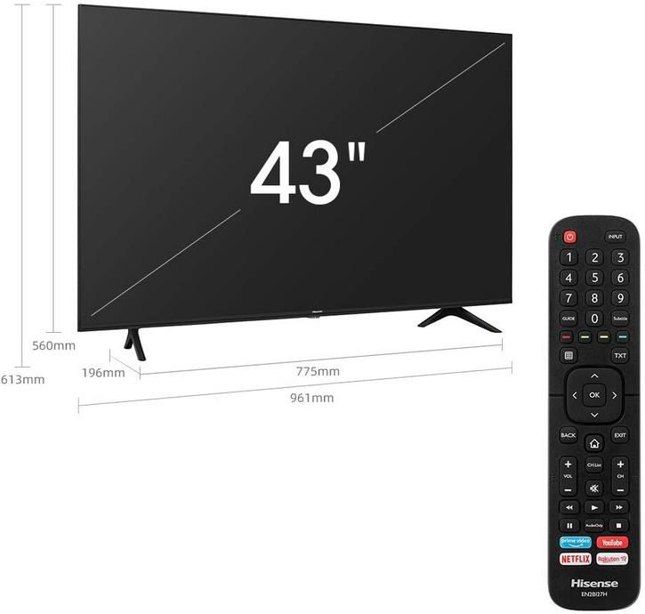 Hisense 43AE7000F   43 Zoll UHD Fernseher für 279€ (statt 359€)