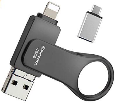 PHICOOL 128GB USB 3.0 Stick mit Micro USB, OTG, USB C & Lightning Anschluss für 19,99€ (statt 40€)