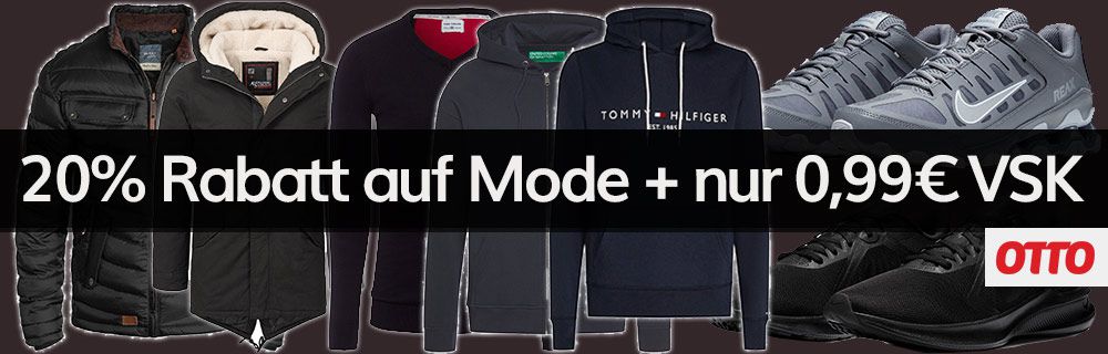 20% Rabatt auf Mode bei Otto + nur 0,99€ VSK