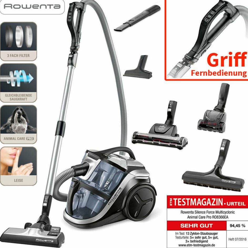 Rowenta RO8366 Silence Force Multizyklon Animal Care Pro Bodenstaubsauger + Zubehör für 169,99€ (statt 216€)