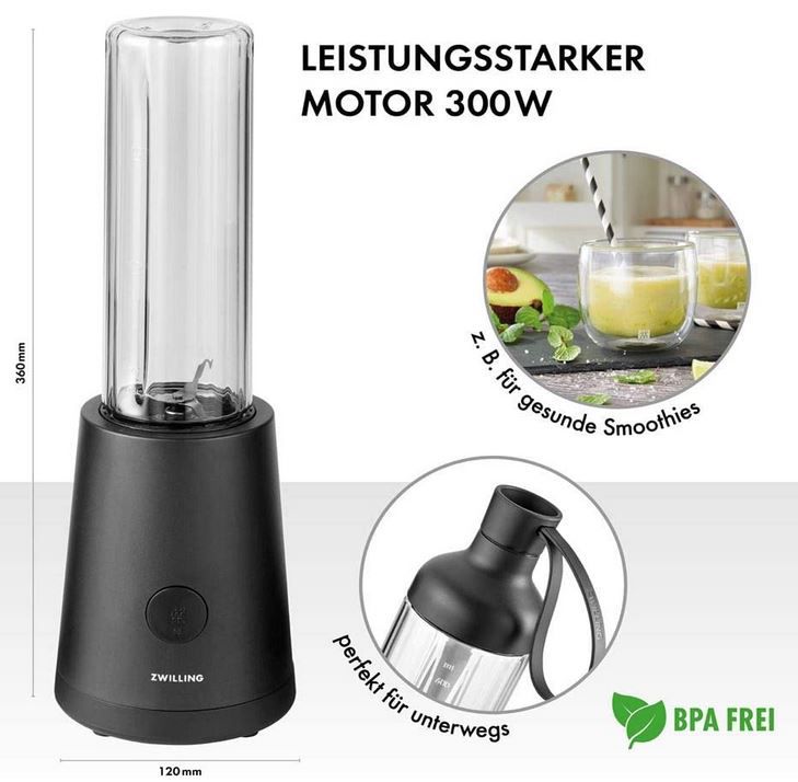 ZWILLING Standmixer und Smoothie Maker inkl. Trinkflasche mit Verschluss für 35,53€ (statt 44€)