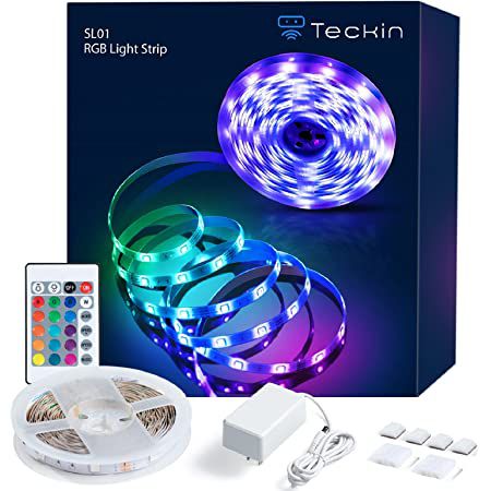 TECKIN 5m LED Streifen Selbstklebend mit Fernbedienung & Netzteil für 7,99€ (statt 14€)   Prime