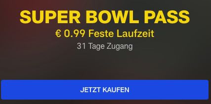 NFL Super Bowl Pass inkl. O Ton & US Werbespots für einmalig 0,99€