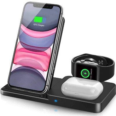 LECHLY Qi Wireless Charger 3in1 kabellose Ladestation für 14,02€ (statt 28€)