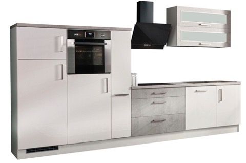 Respekta Premium Küchenzeile MERP350HWB 350cm in Weiß Hochglanz inkl. aller Elektrogeräte für 1.889,99€ (statt 2.199€)