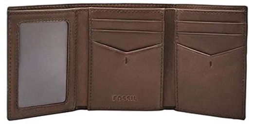 FOSSIL Herren Geldbörse Allen mit RFID Trifold aus braunem Leder für 16,50€ (statt 44€)