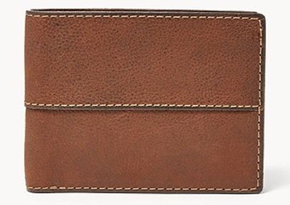 FOSSIL Herren Geldbörse Ethan International Traveler aus braunem Leder für 17,70€ (statt 59€)