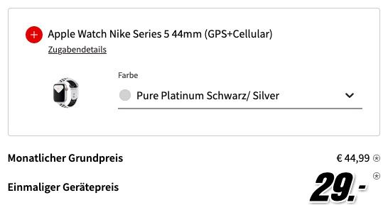 Apple iPhone 11 + Apple Watch 5 Nike 44mm LTE für 29€ + o2 Allnet Flat inkl. 120GB LTE für 44,99€ + 12 Monate Netflix gratis