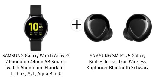 🔥 Samsung Galaxy Watch Active2 Smartwatch in 44mm + Galaxy Buds+ für 149€ (statt 256€)