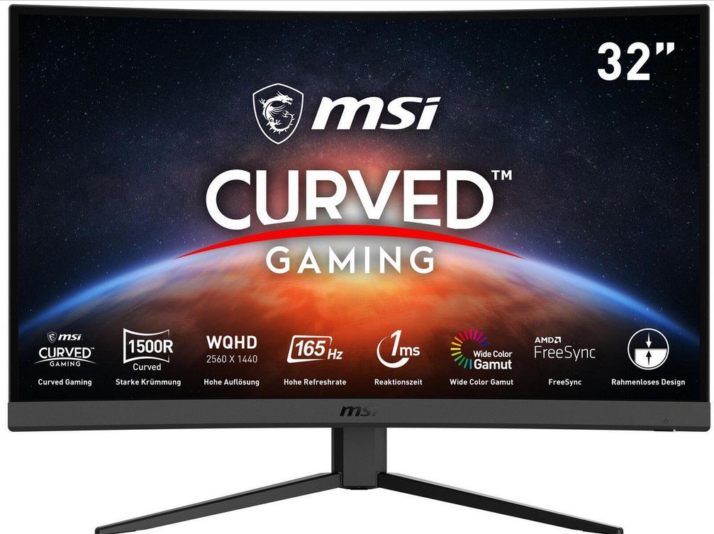 MSI Optix G32CQ4DE curved Gaming Monitor (165 Hz, 1ms) für 289,90€ (statt 318€)