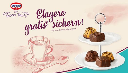 2 mal My Sweet Table von Dr. Oetker kaufen   Etagere gratis erhalten + zzgl. 2,95€ Versandkosten