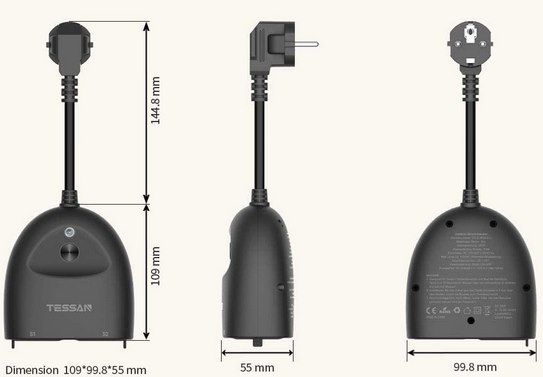 Tessan EOP03 WLAN Außensteckdose (Alexa & Google Home & IFTTT) für 14,49€ (statt 29€)