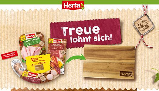 HERTA Aktionsprodukte kaufen   Akazien Schneidebrett gratis erhalten