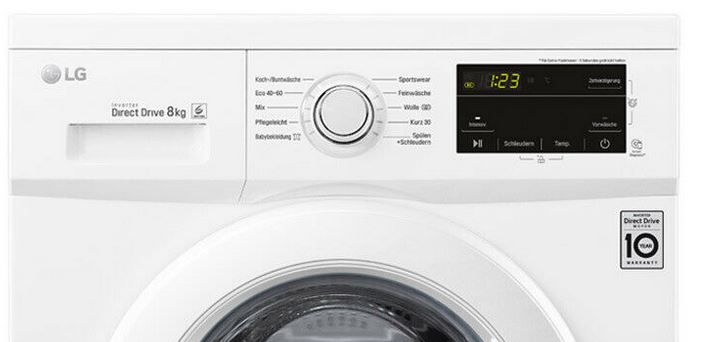 LG F14WM8MC0E Waschmaschine (8kg, 1400 U/min) für 349,99€ (statt 399€)