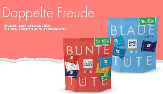 Kostenlos: Ritter Sport mini im Papierbeutel