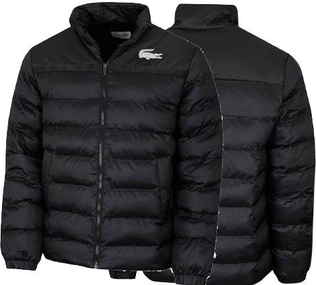 Lacoste BH1549 Winterjacke Two Tone in Schwarz für 96€ (statt 131€)