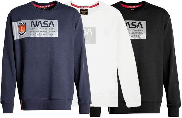 Alpha Industries Sweatshirt Mars Reflective in 3 Farben für je 29,99€ (statt 65€)