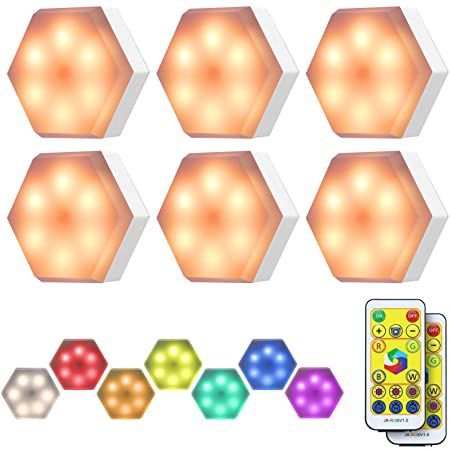 6er Pack: KINGSO RGB LED Schrank  & Nachtlicht mit Fernbedienung für 11,99€   Prime