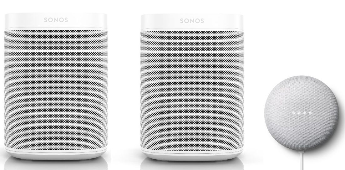 2er Set Sonos One + Google Nest Mini für 379€ (statt 428€)