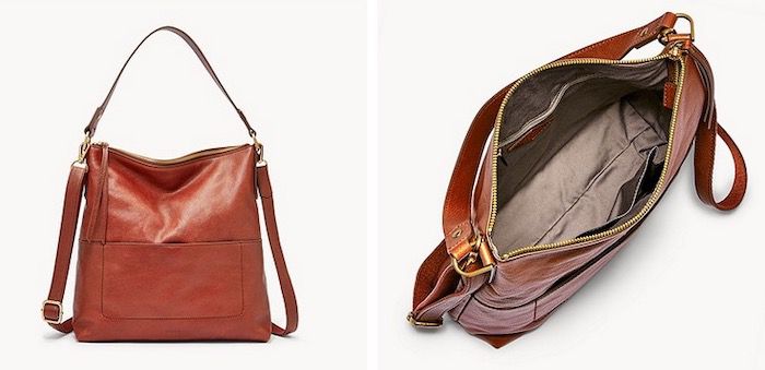 FOSSIL Damen Handtasche Amelia Hobo aus braunem Leder für 68,70€ (statt 164€)