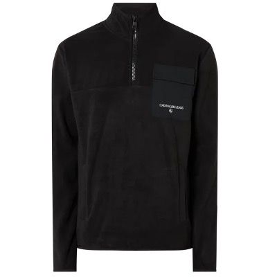 Calvin Klein Jeans Troyer aus Fleece in Schwarz für 39,99€ (statt 63€)