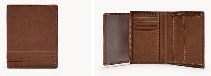 FOSSIL Kombigeldbörse Lufkin International aus braunem Leder für 24,39€ (statt 42€)