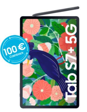 🔥 Samsung Galaxy Tab S7+ 5G 256GB inkl. S Pen für 1€ + o2 Free Unlimited Max für 59,99€ mtl. + 1 Jahr Netflix + 100€ Cashback