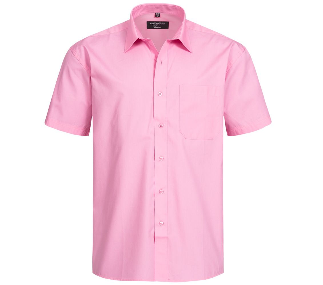 Russell Short Sleeve Pure Cotton Poplin Herren Hemd in Pink für 1,11€ + VSK