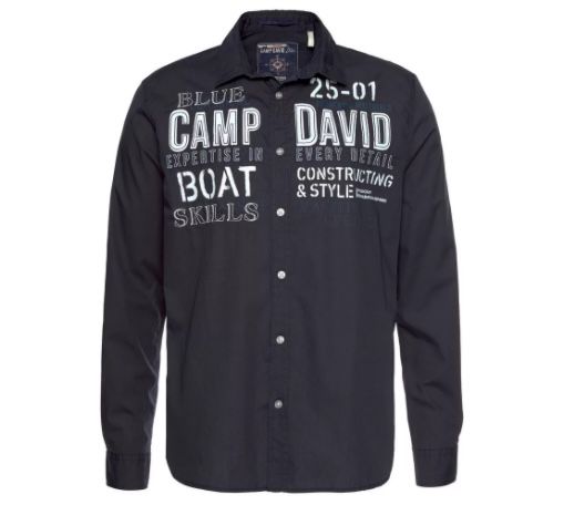 Camp David Langarmhemd mit Applikationen und Prints für 42,91€ (statt 53€)