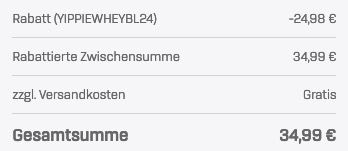 24x Weider Yippie! Bar je 45g und 1x Bodylab24 Whey 1kg für 34,99€ (statt 65€)