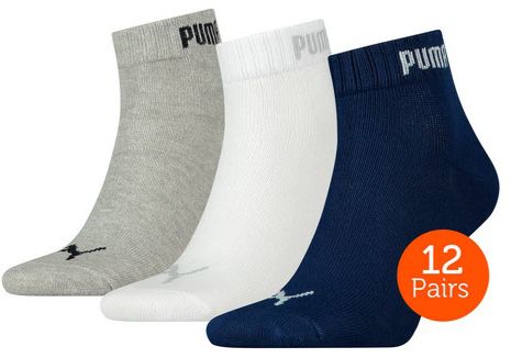 12 Paar Puma Quarter oder Crew Socken für je 20,90€ (statt 27€)