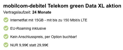 🔥 Knaller! Telekom Daten Flat mit 15GB LTE für 9,99€ mtl. (statt 30€)