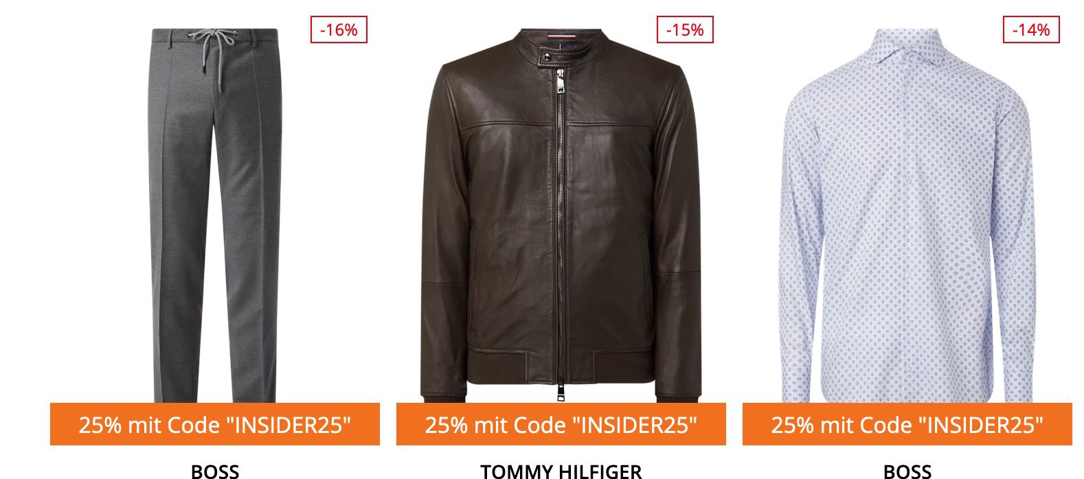 Tommy Hilfiger & BOSS Sale + 25% Extra Rabatt