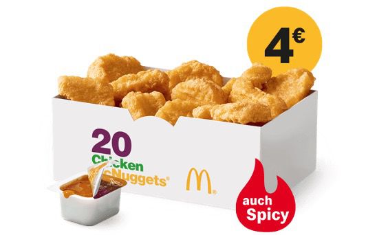 McDonalds Ostercountdown 2021   heute letzter Tag: 20er Chicken McNuggets für 4€
