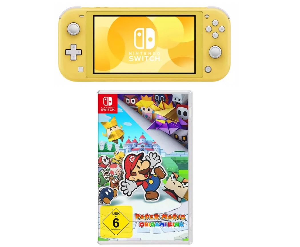 Nintendo Switch Lite Konsole in Gelb + Mario The Origami King für 209,99€ (statt 232€)