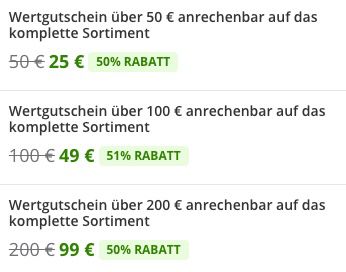 Wertgutscheine für Infinity Rosen (bis zu 3 Jahre haltbar) mit 50% Rabatt