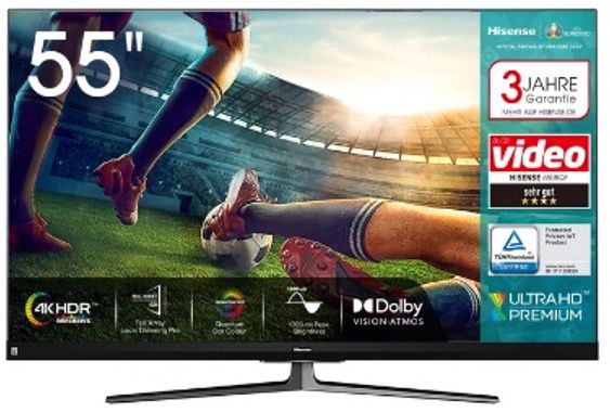 Hisense 55U8QF 4K UltraHD QLED Fernseher in 55 Zoll für 599€ (statt 649€)